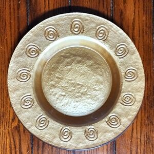 GOLD Glass Salad Size Boho Art Plates